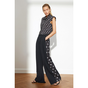 Trendyol Navy Blue Embroidered Trousers
