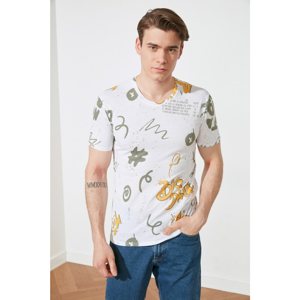 Trendyol White Male T-Shirt