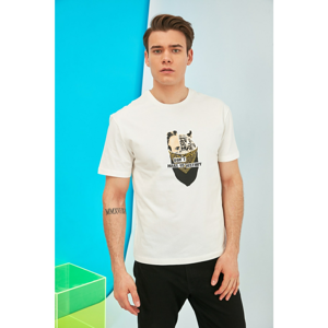 Trendyol White Male T-Shirt