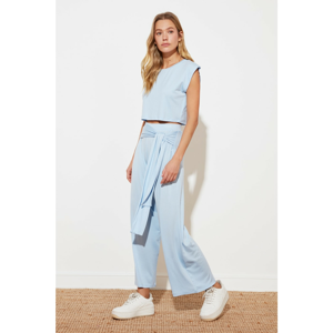 Trendyol Blue Waist Detail Knitted Trousers