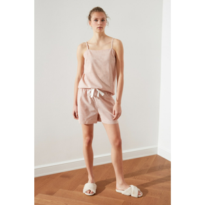 Trendyol Cinnamon Woven Pyjama Set