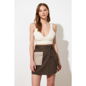 Trendyol Khaki Belt Pocket Detailed Skirt