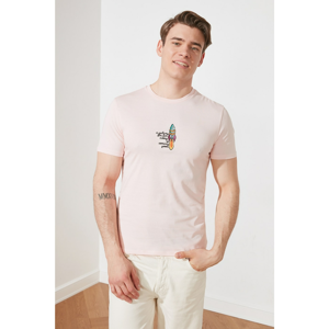 Trendyol Powder Men Slim Fit Bike Collar Short Sleeve Printed T-Shirt