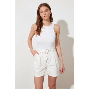 Trendyol White Belt Shorts & Bermuda