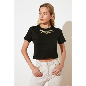 Trendyol T-Shirt - Black - Crop