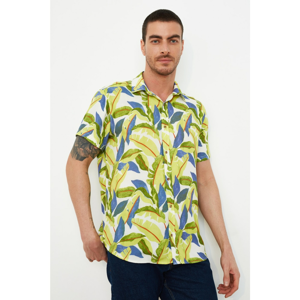 Trendyol MulticolorEd Men's Regular Fit Short Sleeve Shirt Collar Tropical Shirt