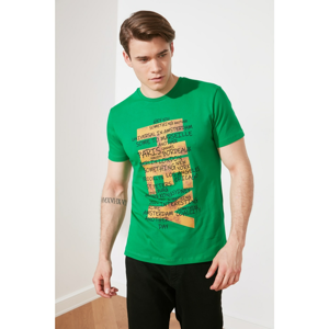 Trendyol Green Men's Regular Fit Printed Short Sleeve T-Shirt