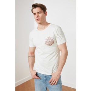 Trendyol Mint Men Slim Fit Printed Short Sleeve T-Shirt