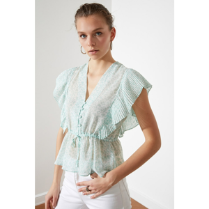 Trendyol Grey Flywheel Blouse