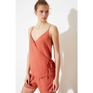 Trendyol Rose Dry Binding Detailed Woven Pyjama Set