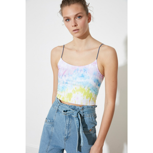 Trendyol MulticolorEd Batik Patterned Strap Crop Knitted Athlete