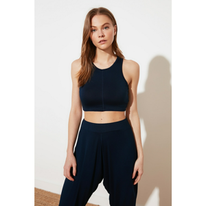 Trendyol Navy Blue Crop Knitted Blouse