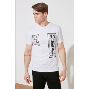 Trendyol White Male Regular Fit Printed Short Sleeve T-Shirt