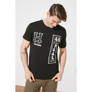 Trendyol Black Men's Regular Fit Printed Short Sleeve T-Shirt