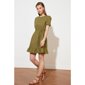 Trendyol Khaki Belt Flywheel Dress