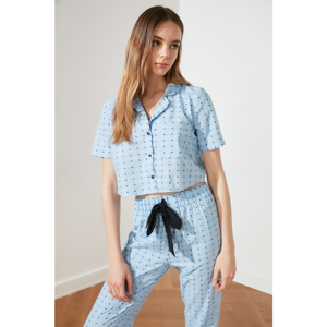 Trendyol Blue Woven Pyjama Set