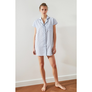 Trendyol Blue Polkalic Woven Shirt Dress