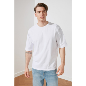 Trendyol White Male T-Shirt