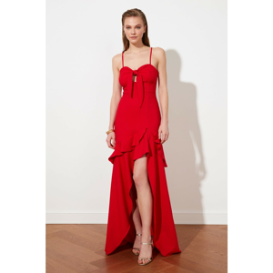 Trendyol Red Collar Detailed Evening Dress & Graduation Dress