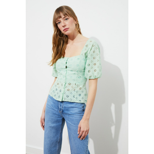 Trendyol Mint Brodeli Blouse