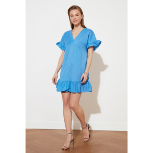 Trendyol Blue Striped Flywheel Dress