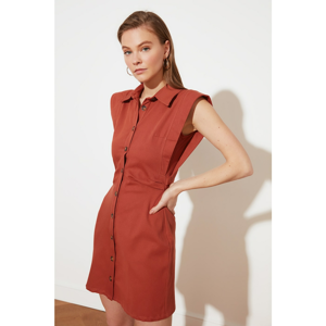 Trendyol Tile Shoulder Detail Shirt Dress