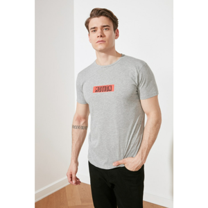 Trendyol Grey Men's Regular Fit Short Sleeve T-Shirt