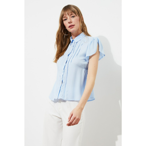 Trendyol Blue Lace Detail Shirt