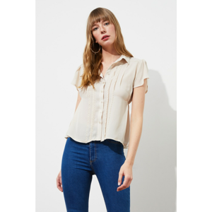 Trendyol Beige Lace Detail shirt