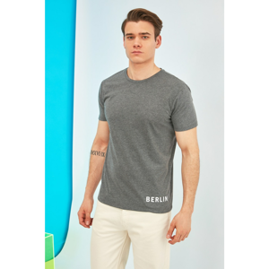 Trendyol Anthracite Men's Regular Fit Short Sleeve T-Shirt