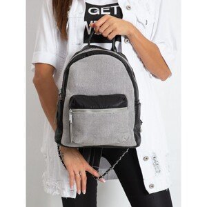 Gray and black backpack