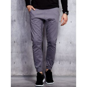 Gray men's joggers with drawstrings