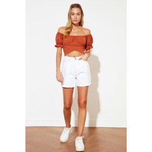 Trendyol White Denim Shorts