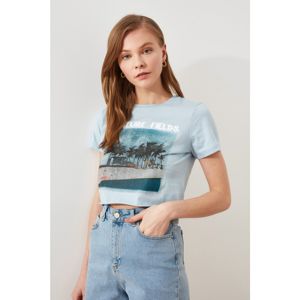 Trendyol Blue Cut Detailed T-Shirt