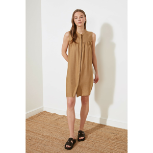 Trendyol Mink Stand Collar Dress