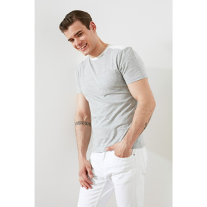 Trendyol Gray Men's Slim Fit Short Sleeve T-Shirt