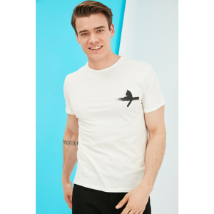 Trendyol Ecru Men's Regular Fit Crew Neck Short Sleeve T-Shirt