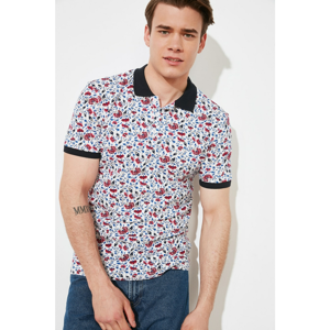 Trendyol Multi Color Men's Slim Fit Short Sleeve Feature Printed Polo T-shirt