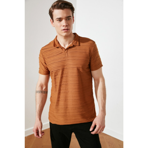 Trendyol Mustard Men's Regular Fit Short Sleeve Polo Neck T-shirt