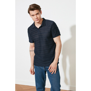 Trendyol Navy Blue Men Regular Fit Short Sleeve Polo Neck T-shirt