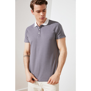 Trendyol Anthracite Men's Slim Fit Short Sleeve Polo T-shirt