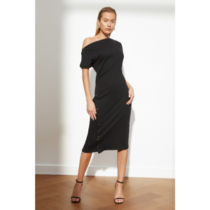 Trendyol Black Skirt Detailed Knitted Dress