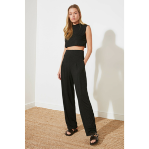 Trendyol Anthracite High Waist Pleated Trousers