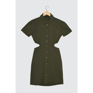 Trendyol Khaki Cut Out Detailed Buttoned Dress