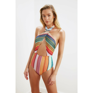 Trendyol Colorful Ethnic Patterned Textured Swimsuit