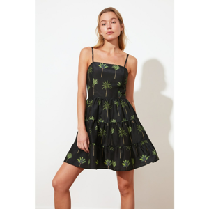 Trendyol Black Strappy Patterned Dress