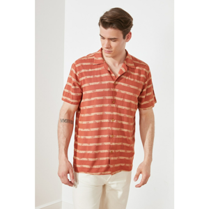 Trendyol Tile Men's Regular Fit Top Collar Short Sleeve Loose Shirt
