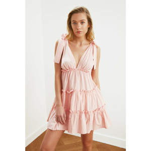 Trendyol Salmon Tied Detailed Beach Dress