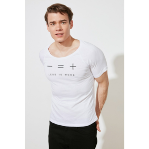 Trendyol White Men's Printed T-Shirt