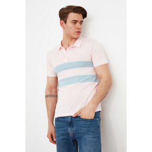 Trendyol Pink Paneled Polo Neck T-shirt